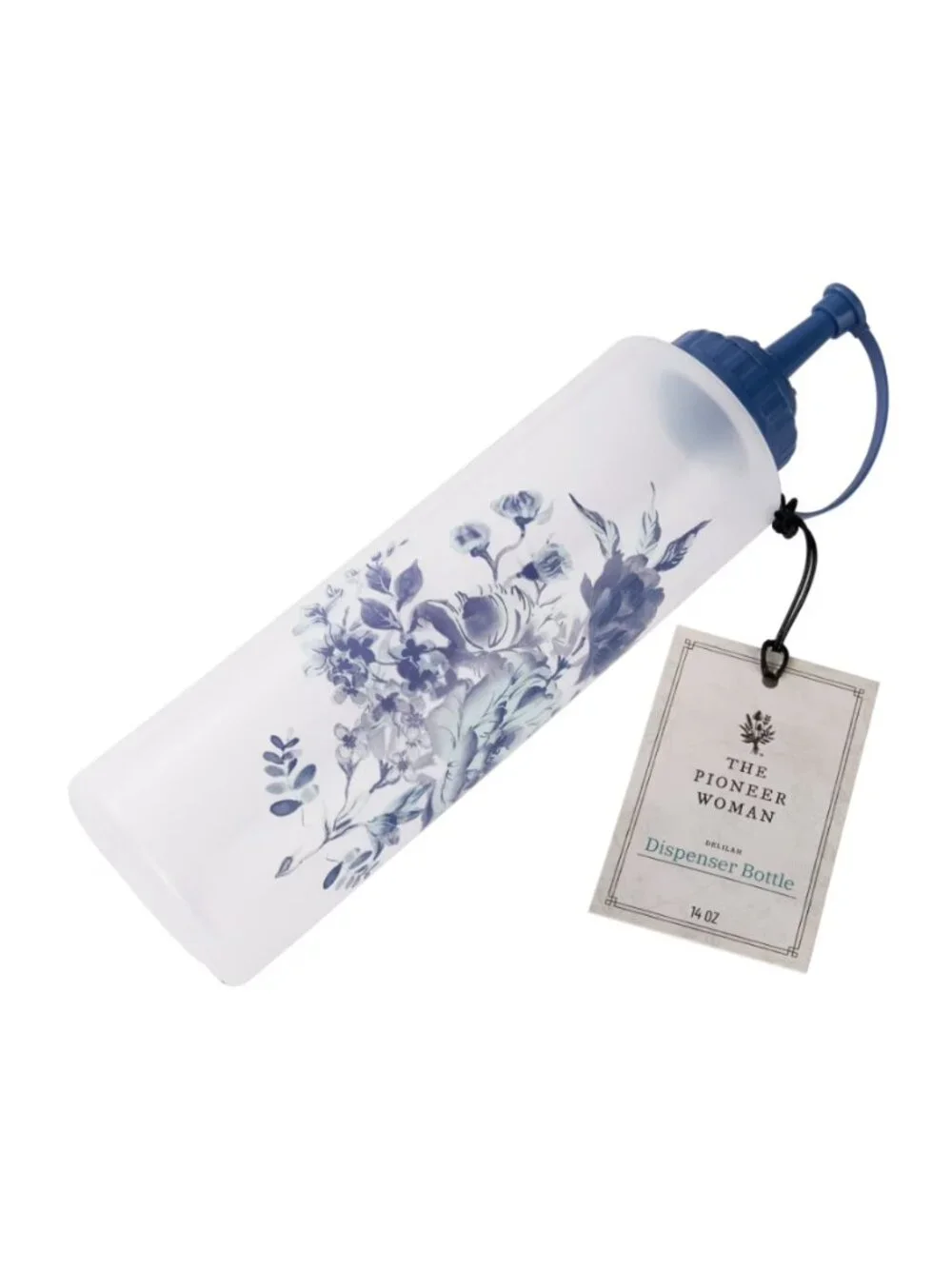 The Pioneer Woman Blue Delilah Oil & Vinegar Dispensing Squeeze Plastic Bottle